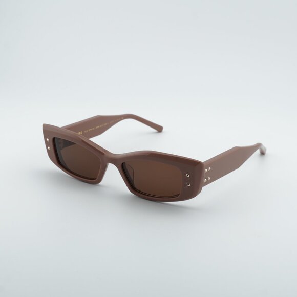 Valentino V-QUATTRO VLS-109H Sunglasses Caramel Rectangle Frame, Brown Lenses - Picture 11 of 12